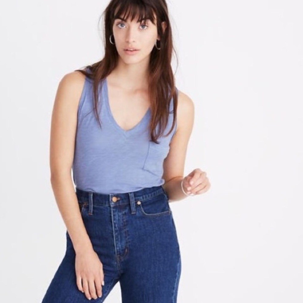 Madewell Pocket Tank Whisper Cotton V-Neck